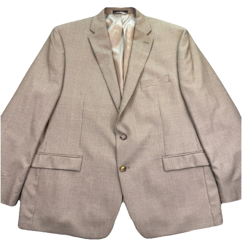 Ralph Lauren Blazer Mens 48R Brown Tan Herringbone Sport Coat‎ Two Button Jacket